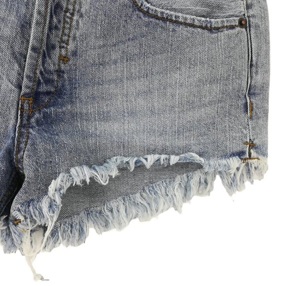 We the Free People Cutoff Button Fly Jean Shorts Size 26 Frayed Hem Daisy Dukes - Picture 4 of 12